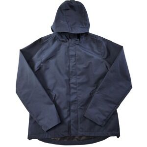 Line Of Trade Jacket Mens L Blue Windbreaker Hooded Lined Full Zip Pockets